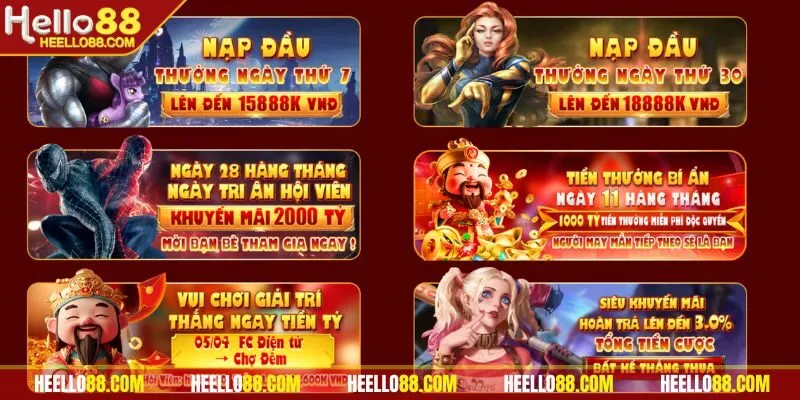 Điểm qua các sự kiện khuyến mãi Hello88 nên thử nhất